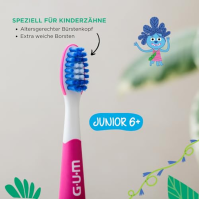 Elektrický zubní kartáček GUM Playbrush JUNIOR 6+ | Interaktivní aplikace na hraní | 2 režimy čištění | Extra měkké štětiny | 8t